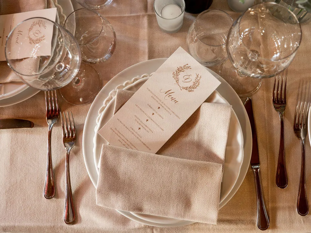 Mise en place per matrimonio